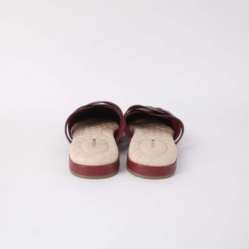 Birdies Sz 9 Mule Slide The Dove Sz 9 Rhubarb Red Pointed Toe Leather 1" Flats - Picture 3 of 11